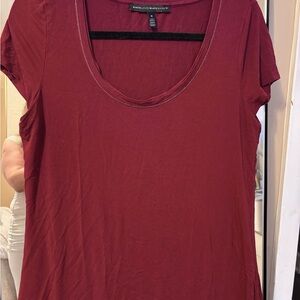 White House Black Market Deep Red Short Sleeve Top